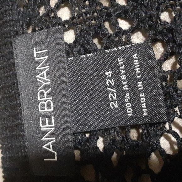 Lane Bryant Acrylic Cropped Cardigan Sweater Short Sleeve Black Women's 22-24 - Picture 6 of 6